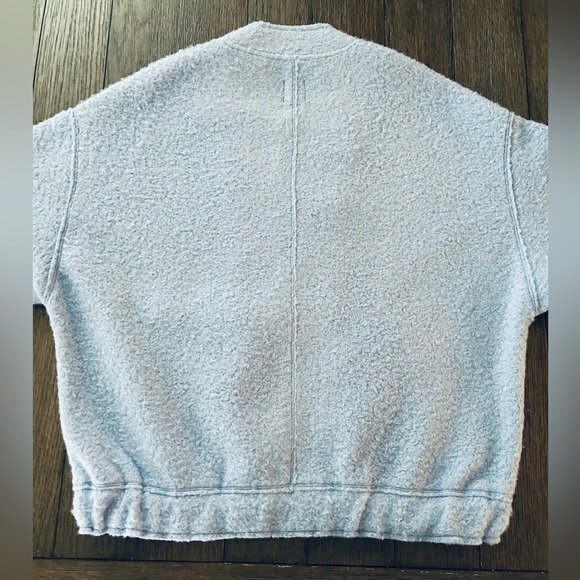 Zara Women’s Oversized Boucle Bomber Fleece Sky Blue Jacket. Full Zip. Size M-L - Picture 9 of 9
